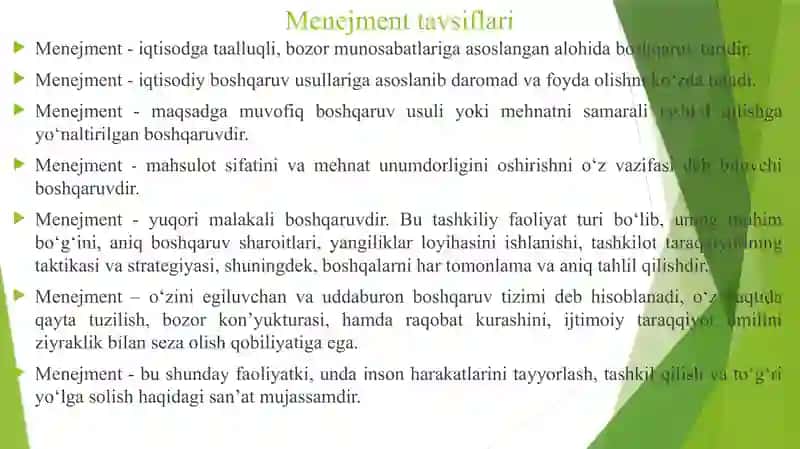 Menejment fanining mazmuni va mohiyati 4
