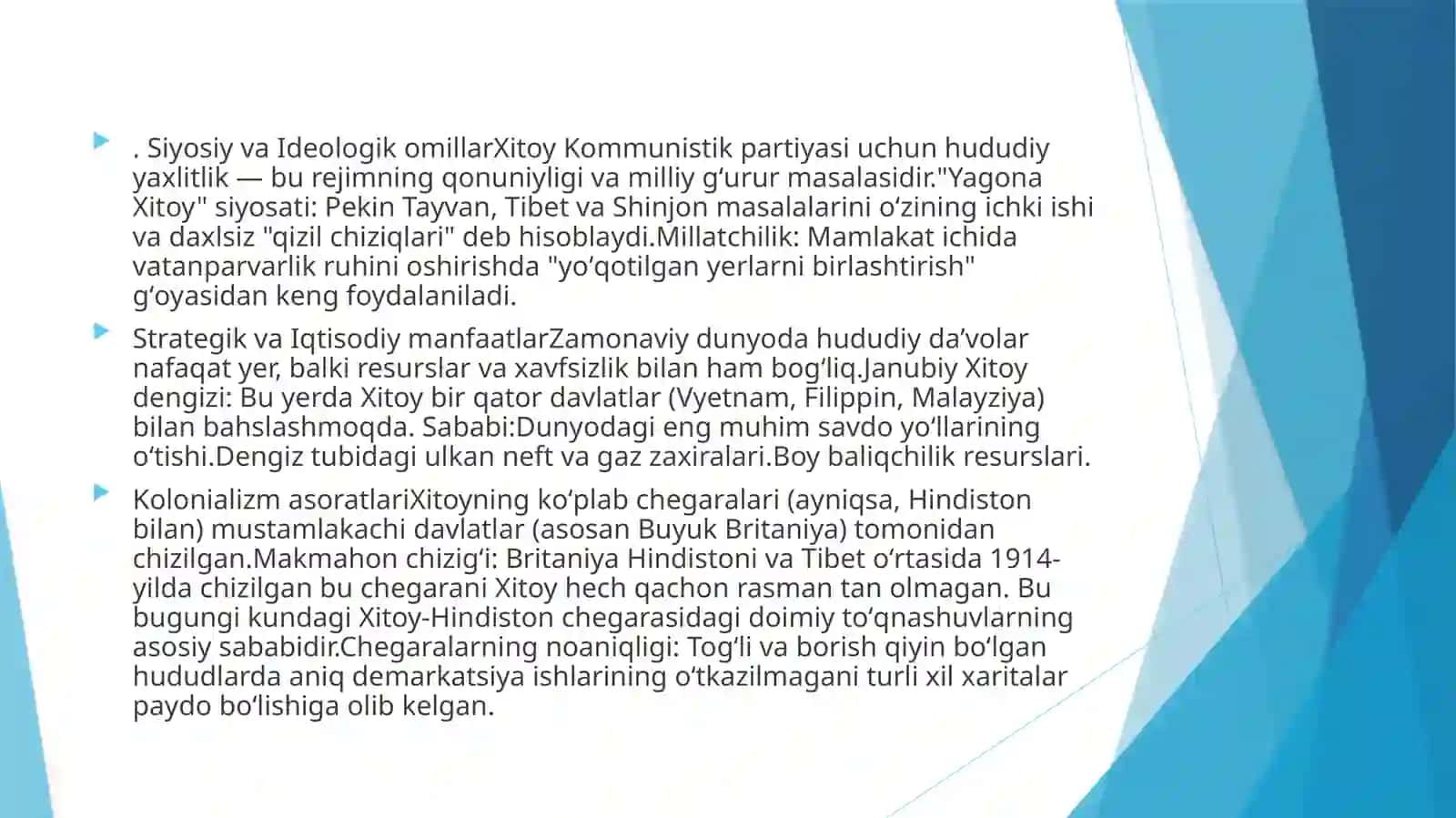 Xitoyning hal etilmagan hududiy muammolari 4