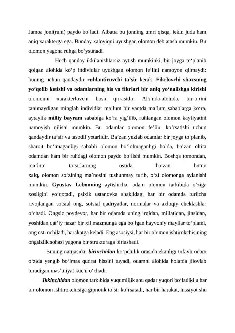 XALQLAR PSIXOLOGIYASI, OMMA VA OLOMON PSIXOLOGIYASI 4