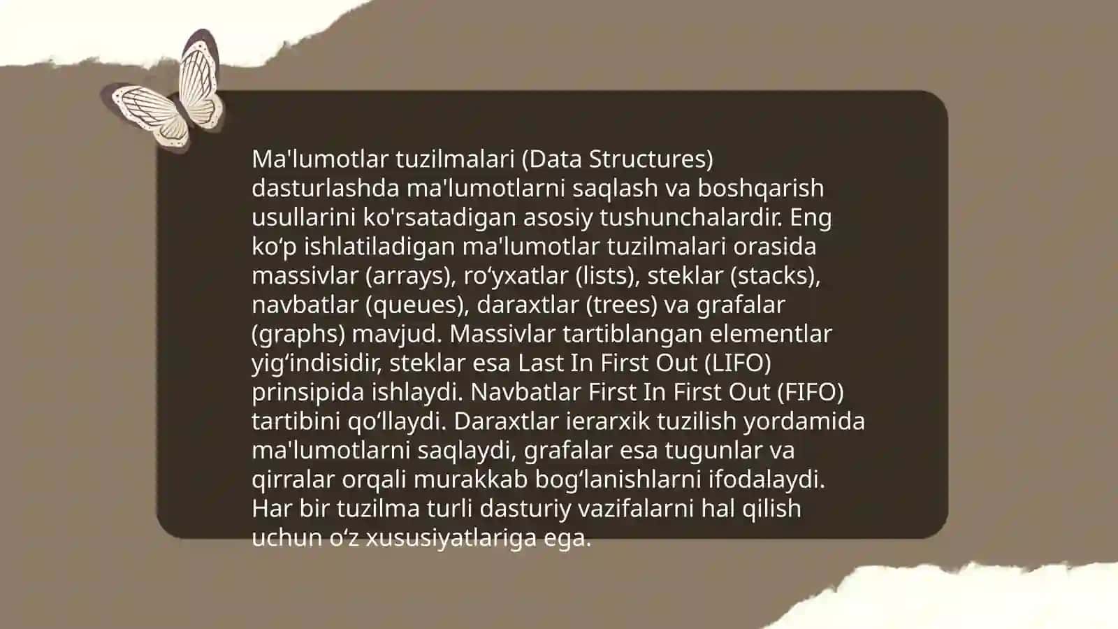 Dasturlash texnologiyalari fanning predmeti, maqsadi va vazifalari 4