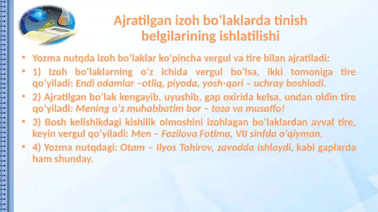 Fan: Onatili Ajratilgan gapbo'laklari 4