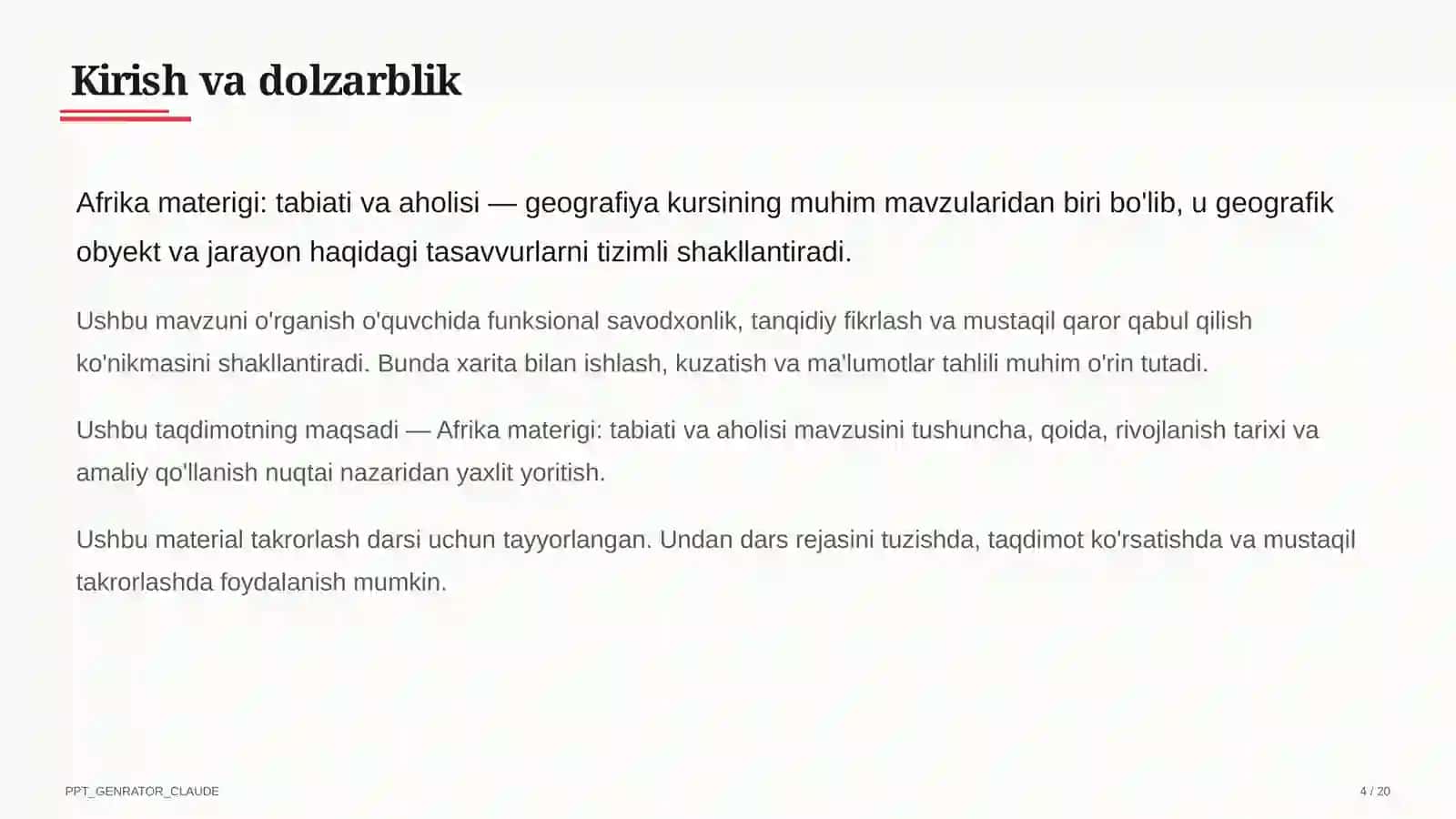 Afrika materigi: tabiati va aholisi (7-sinf) 4