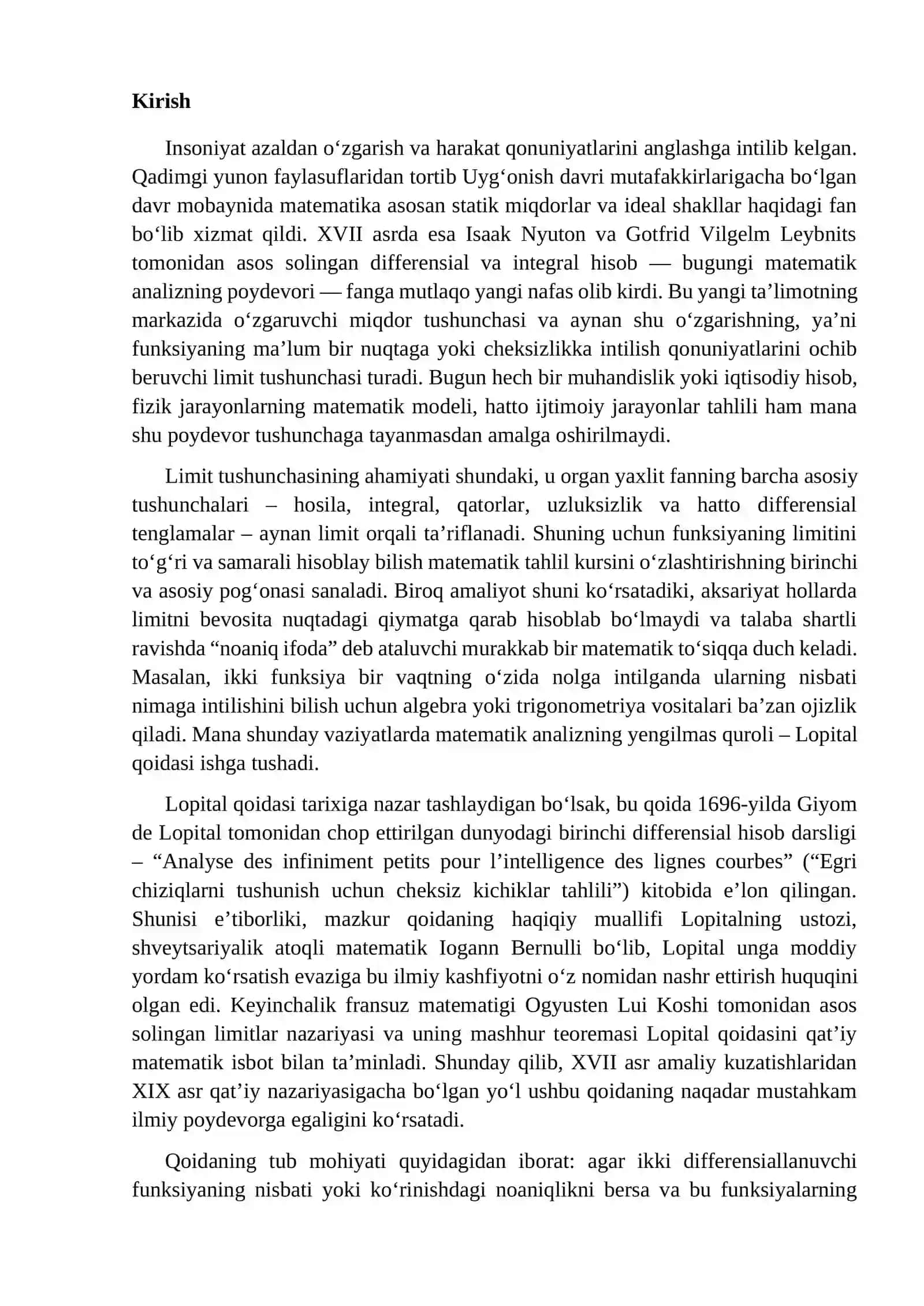 Lopital qoidasi yordamida limitlarni hisoblash 4