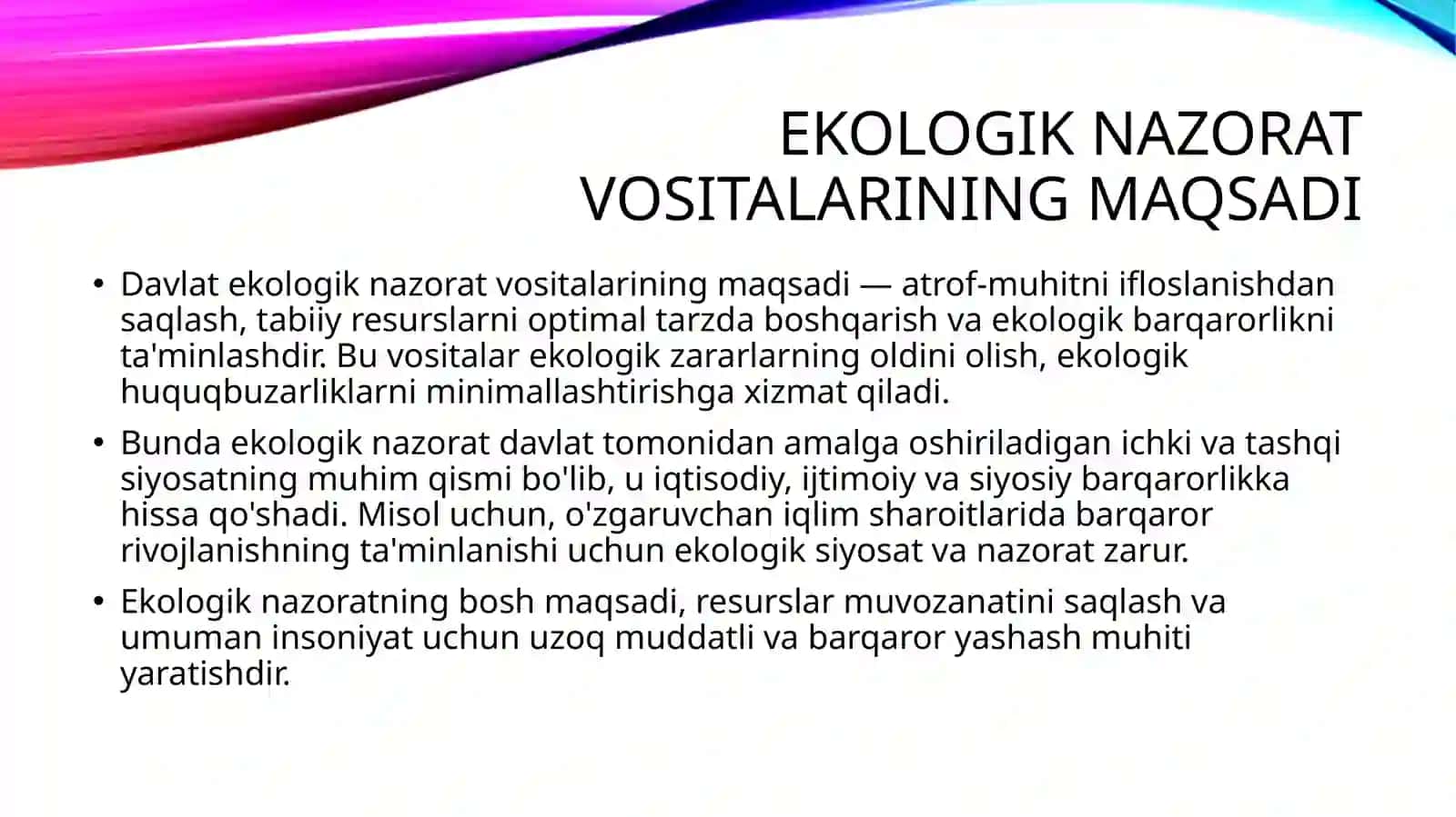 Davlatning ekologik nazorat vositalari va usullari 4