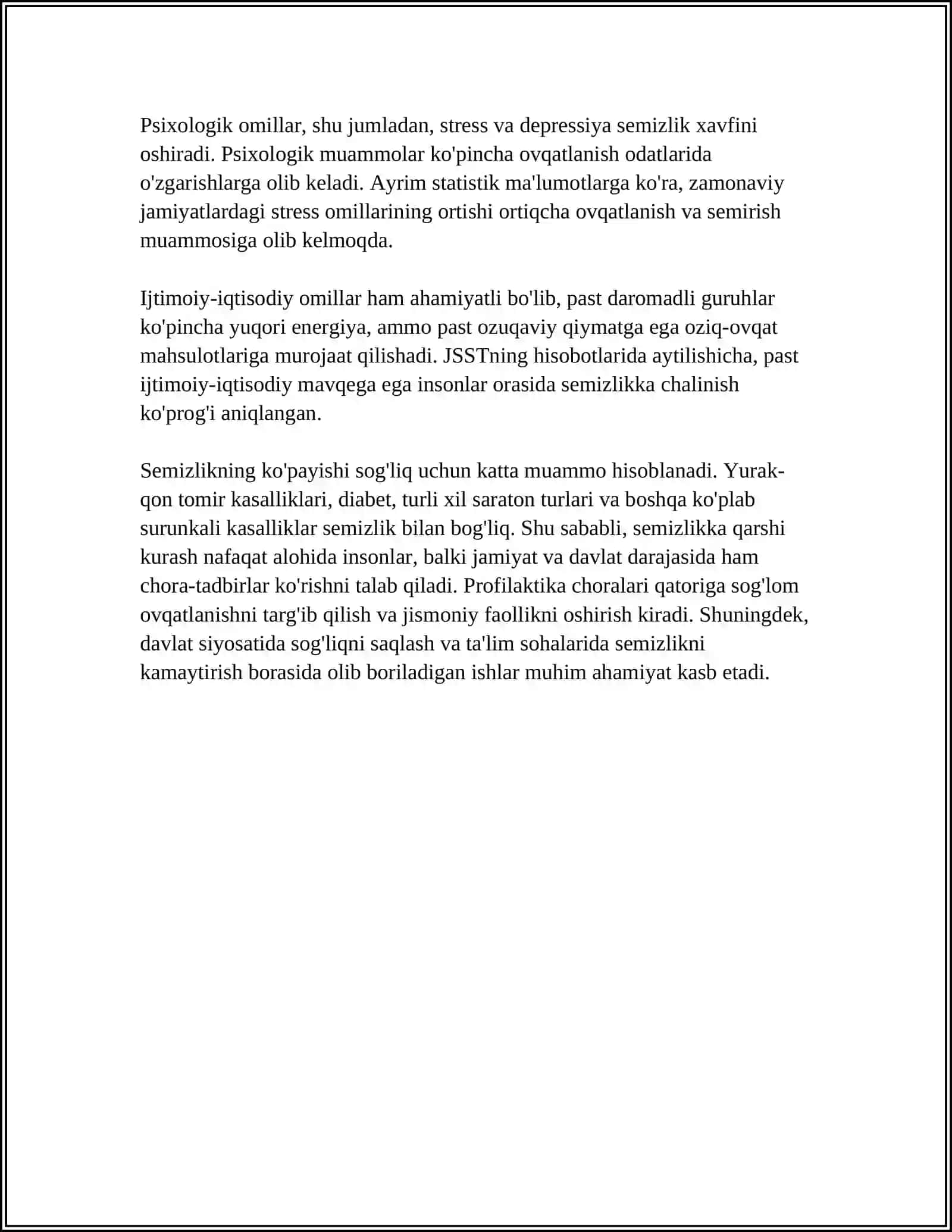 SEMIZLIK, METABOLIK SINDROM VA QANDLI DIABETNING 2 TURI 4