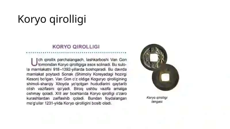 Koreya o'rta asrlarda xayoti 4