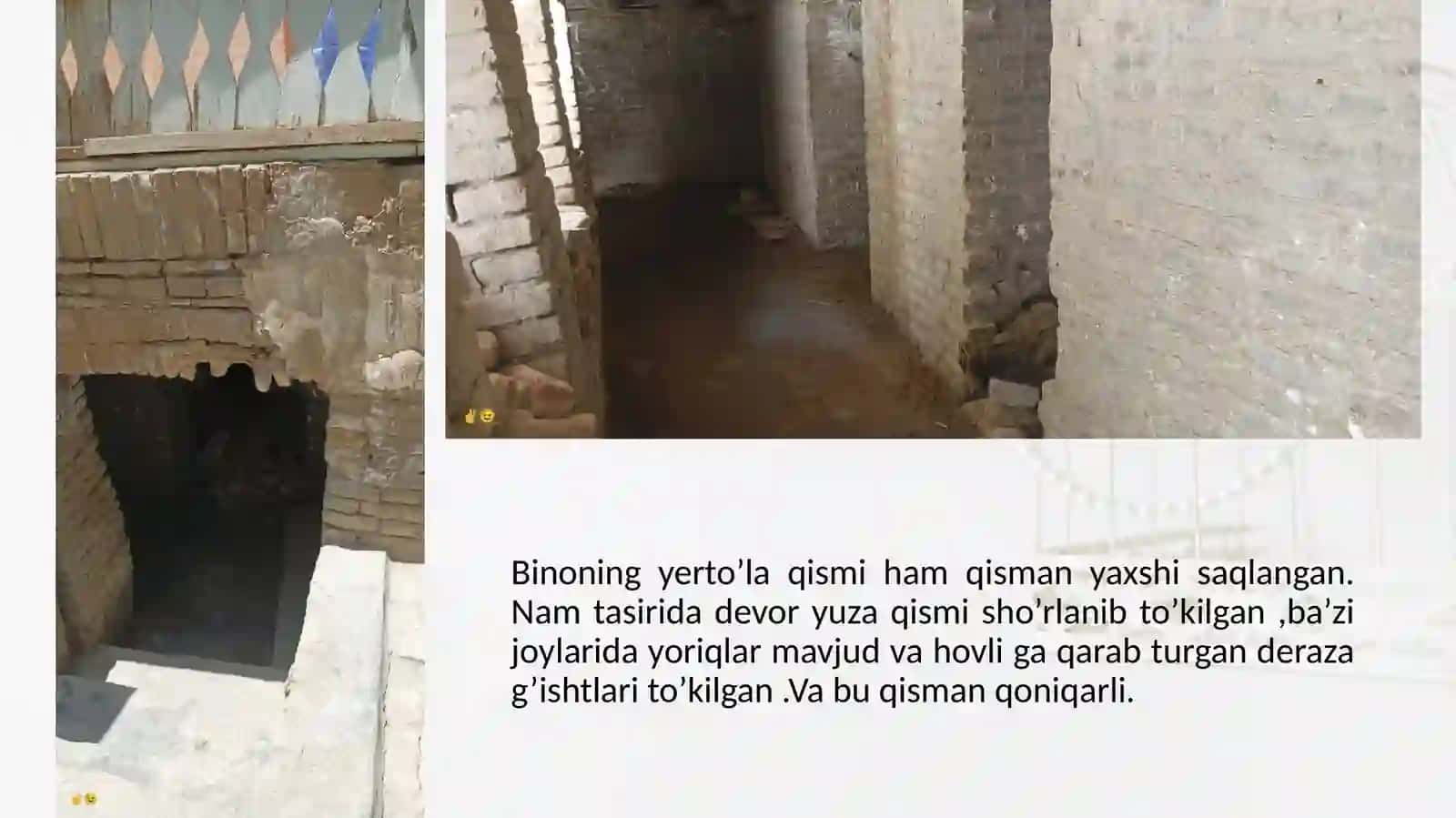 Buxoro shahristonidagi eski hovlilarni texnik holatini oʻrganish va xulosa tayyorlash 4