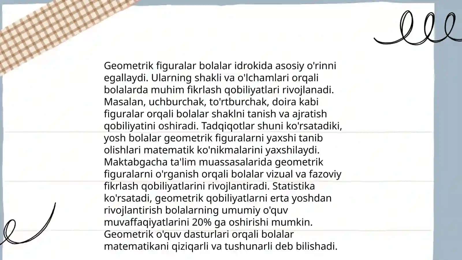 Bolalarning predmetlar shakli va geometrik figuralarni idrok qilishning oʻziga xos xususiyatlari 4