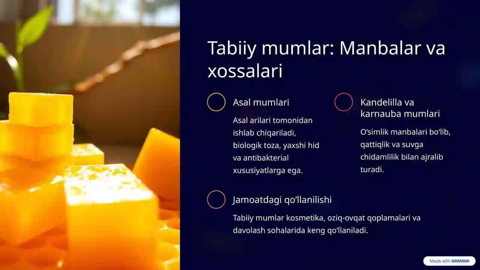 Yog'simon moddalardan mumlar 4