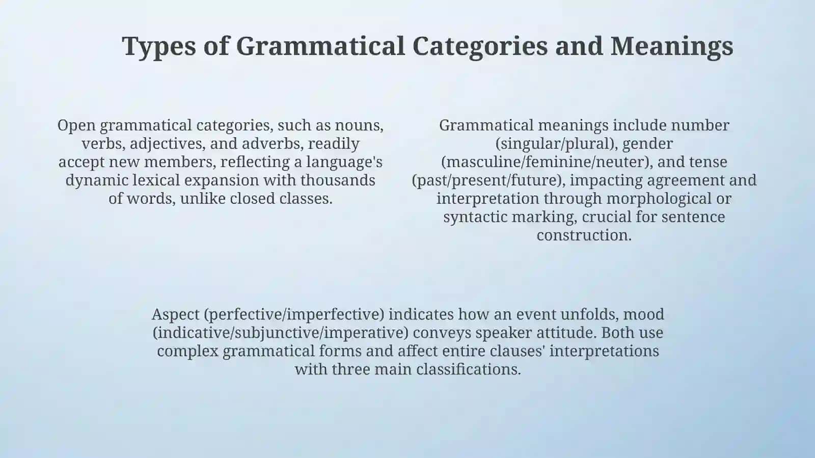 Foundations: Grammatical Category, Meaning, and Form 4