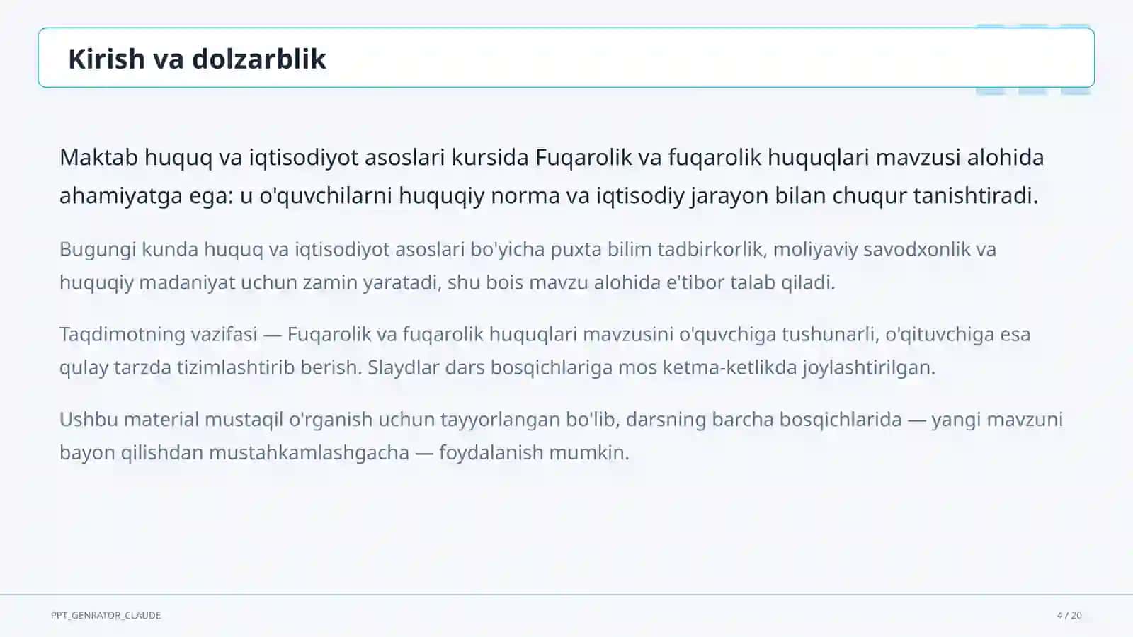 Fuqarolik va fuqarolik huquqlari (9-sinf) 4
