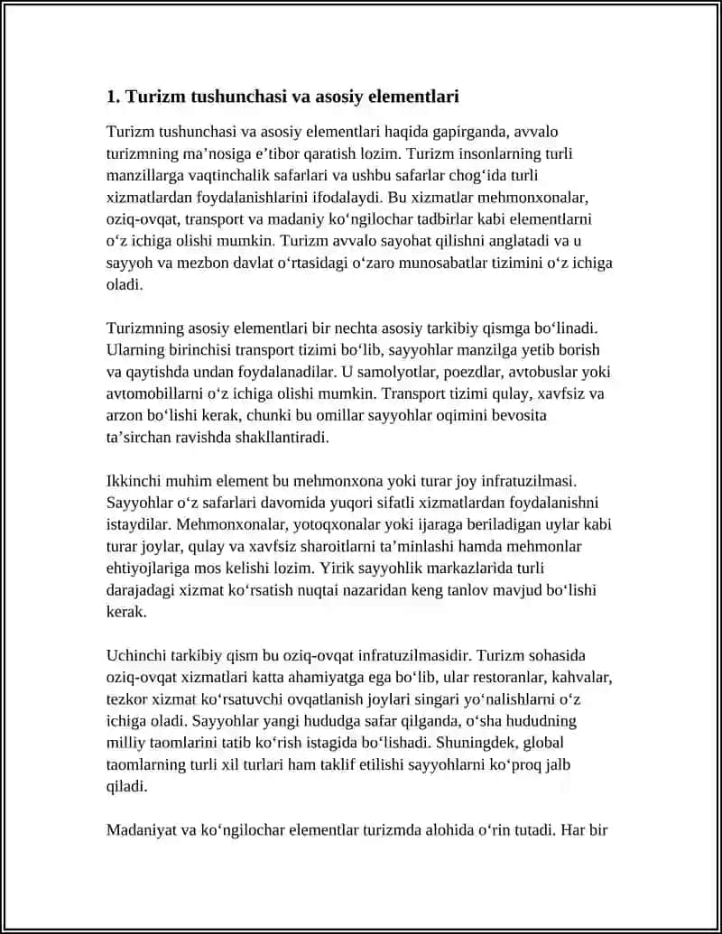 TURIZM SANOATINING UMUMIY TUSHUNCHASI VA RIVOJLANISHI 4
