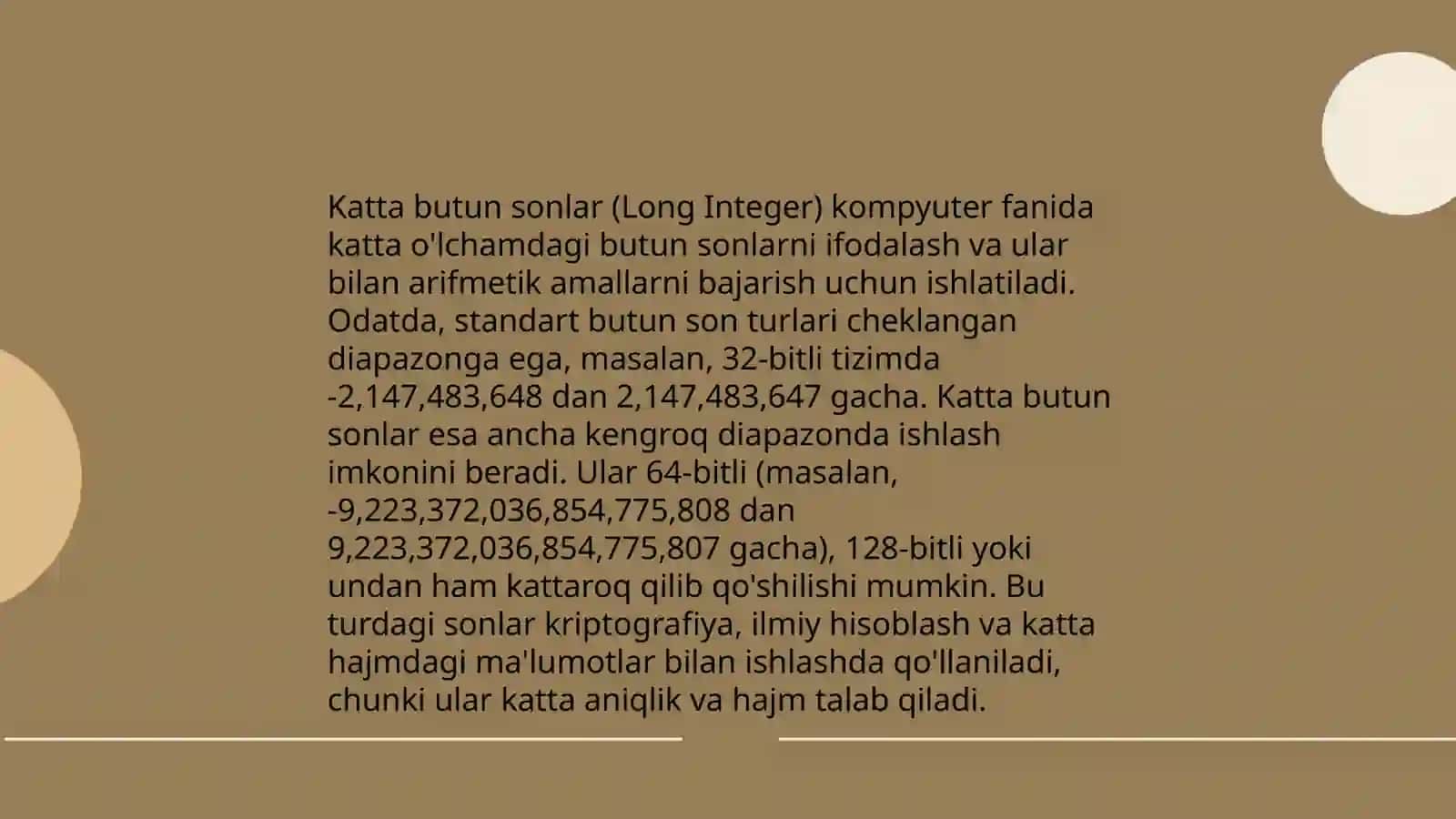 Tushuncha: Butun son (Integer) 4