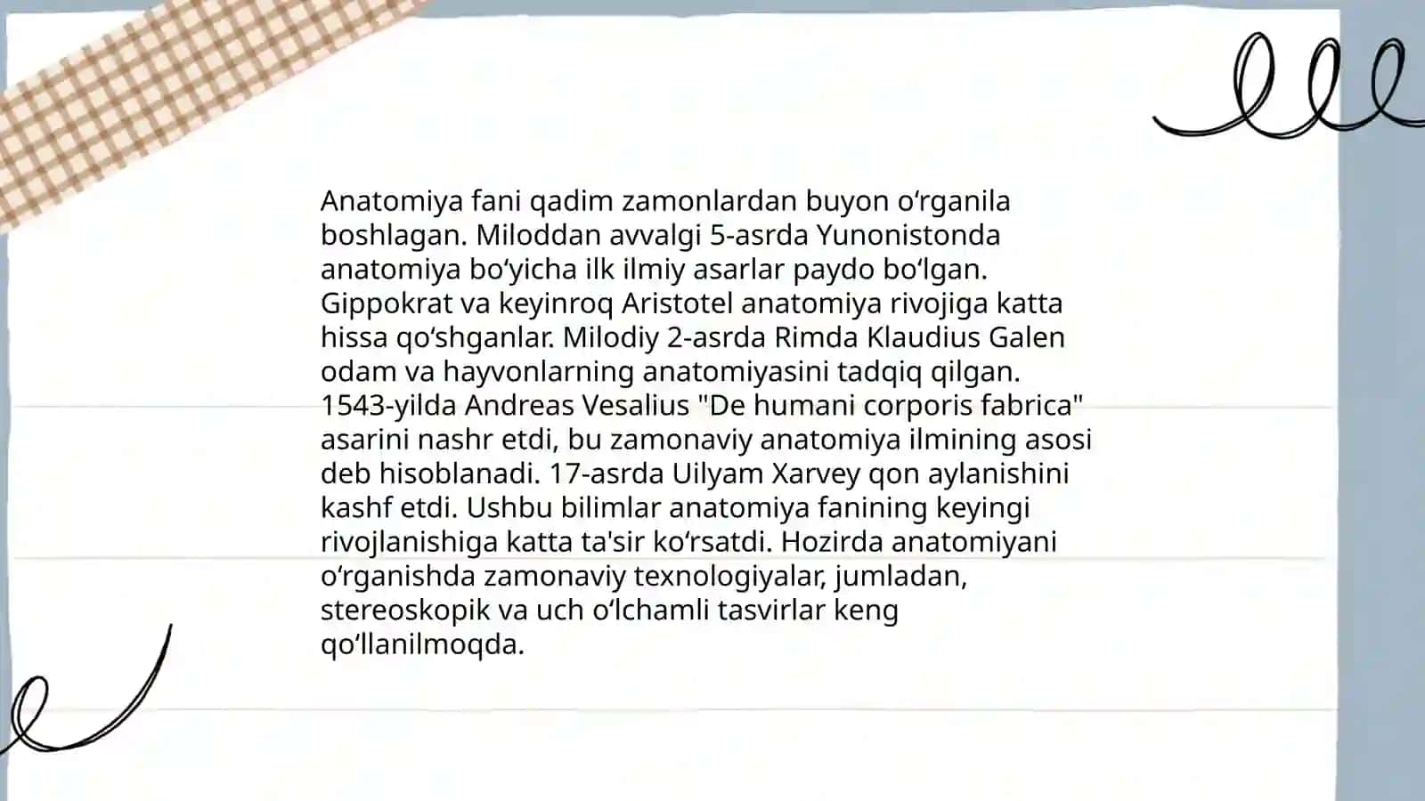 Anatomiyaga kirish. Sathlar. Koʻkrak va boʻyin umurtqalari haqida maʼlumot 4
