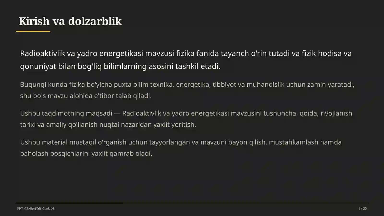 Radioaktivlik va yadro energetikasi (11-sinf) 4