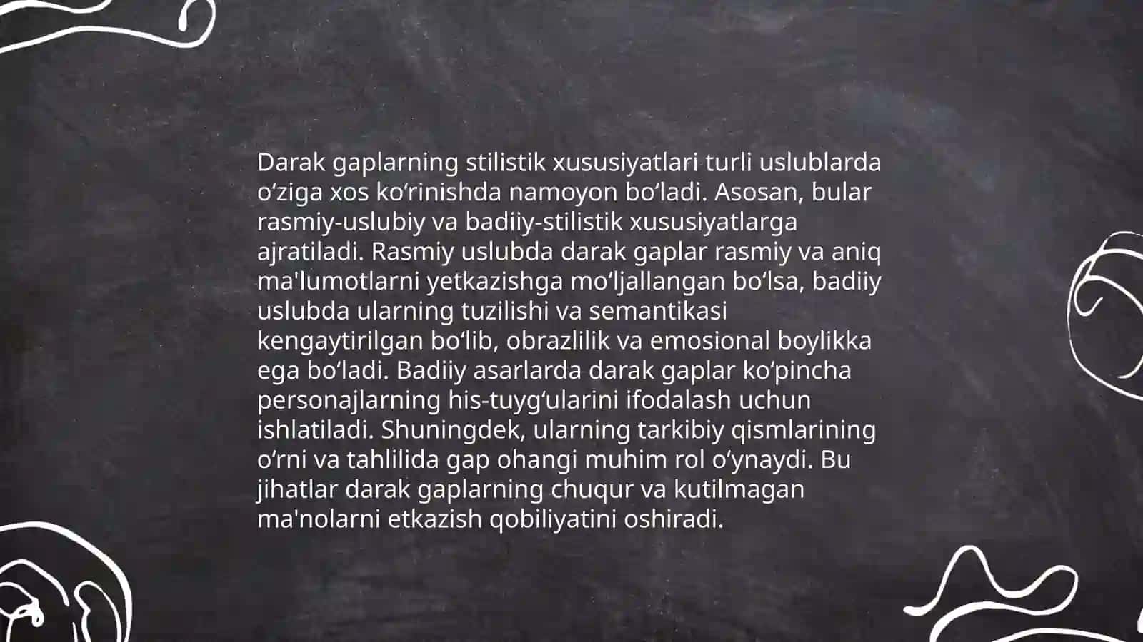Darak, so'roq va buyruq gaplarning uslubiy vazifalari 4