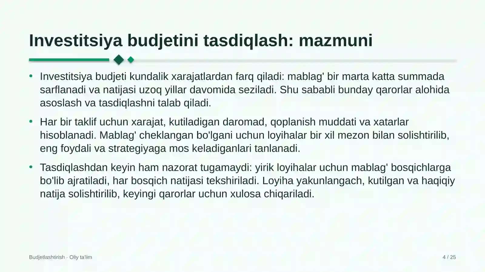 Akvaparklarda investitsiya budjetini tasdiqlash 4