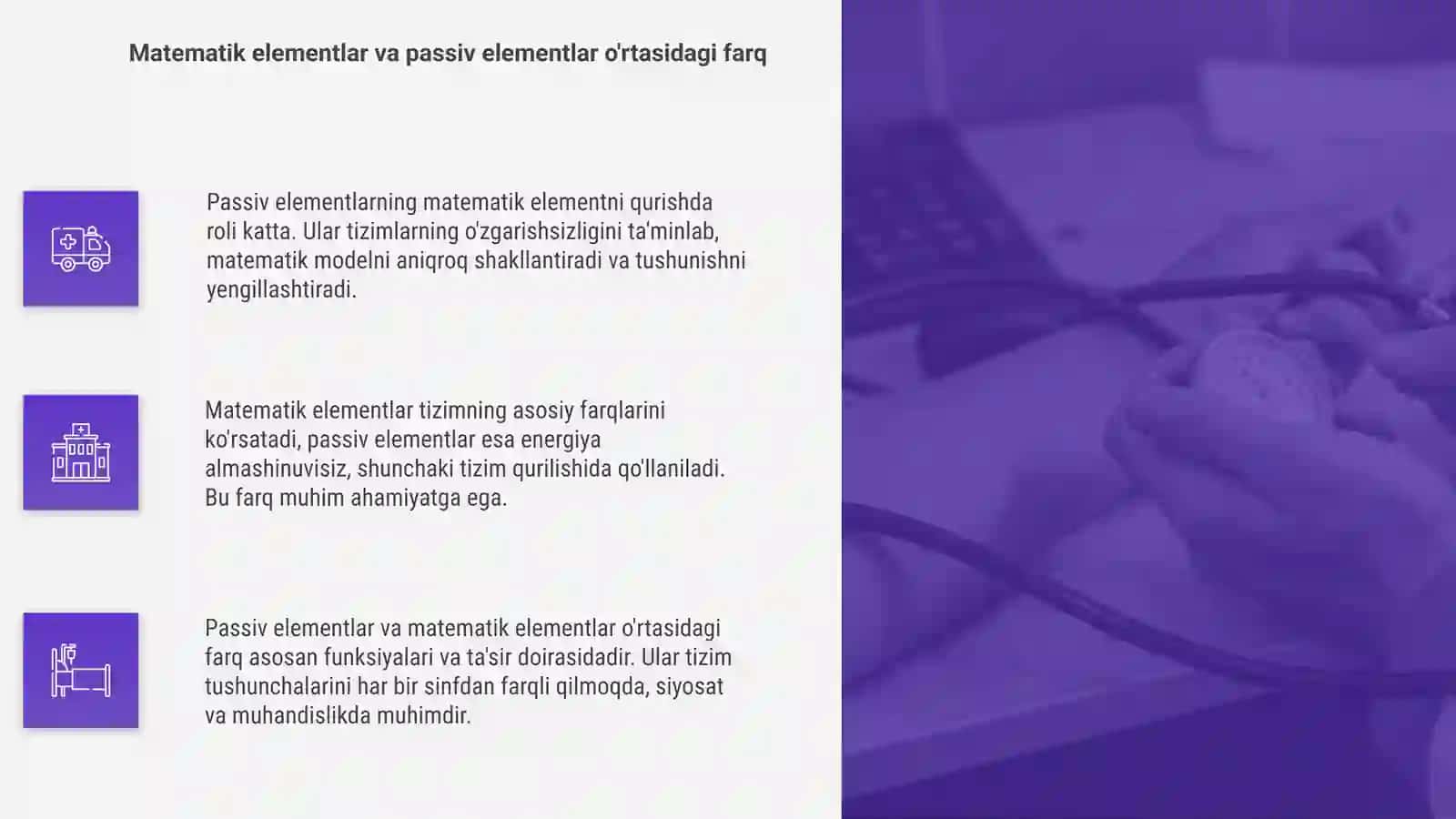 Passiv elementlarning matematik elementni qurish 4