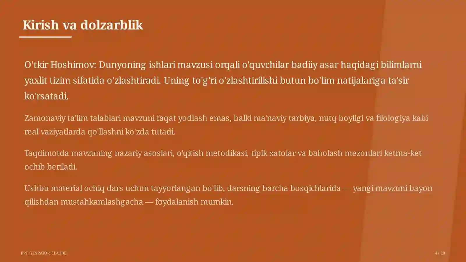 O'tkir Hoshimov: Dunyoning ishlari (7-sinf) 4
