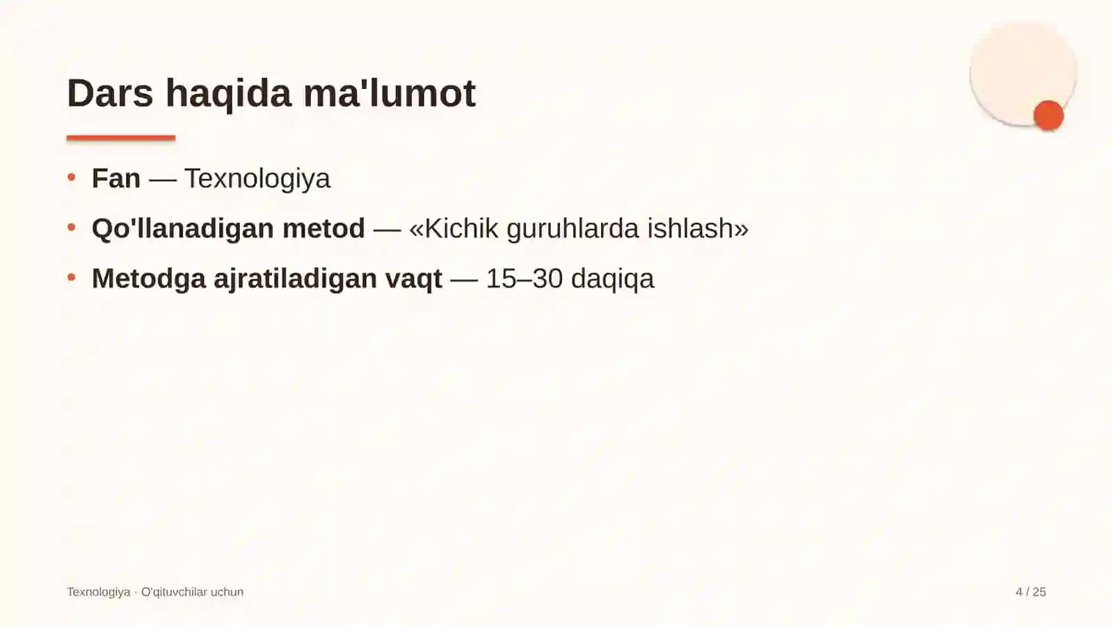 texnologiya darslarida kichik guruhlarda ishlash metodidan foydalanish 2194 4