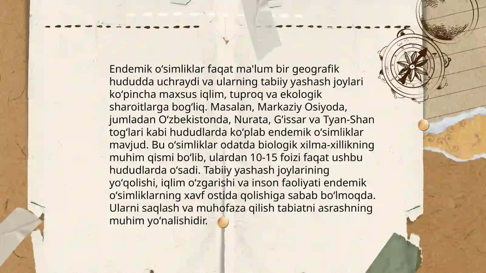 Turli mintaqalardagi endemik oʻsimliklar va ularni muhofaza qilish 4