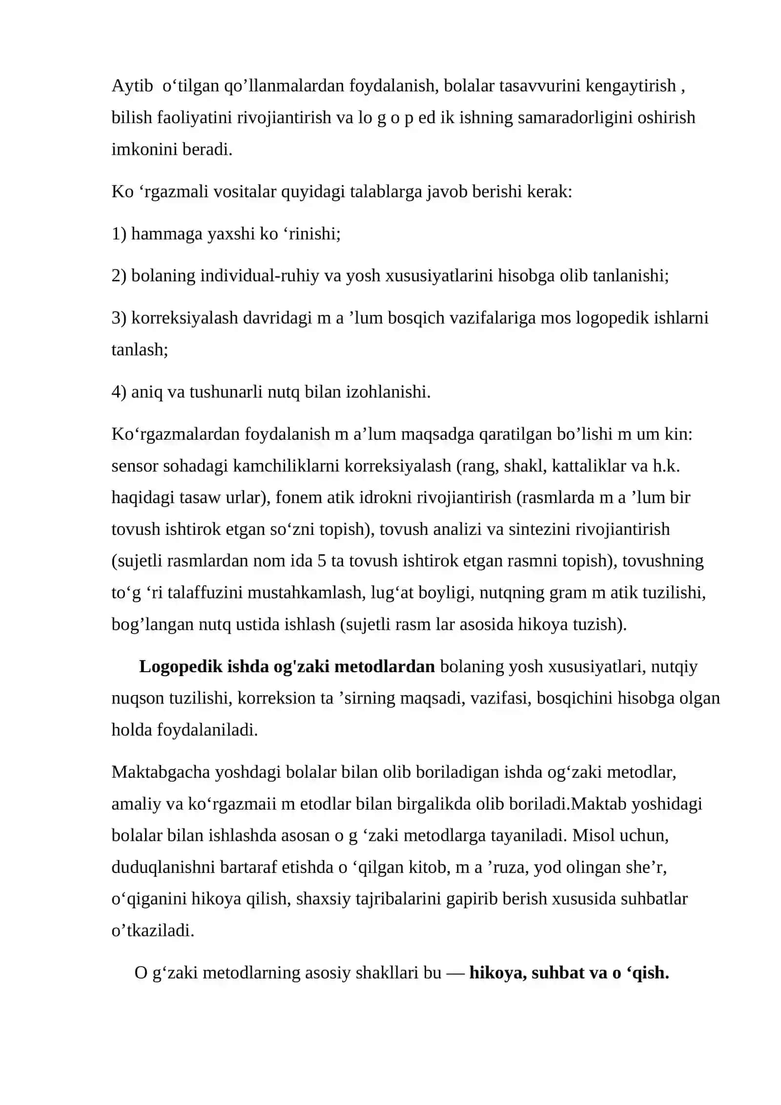 Logopedik ish jarayonida umumiy va maxsus metodlar 4
