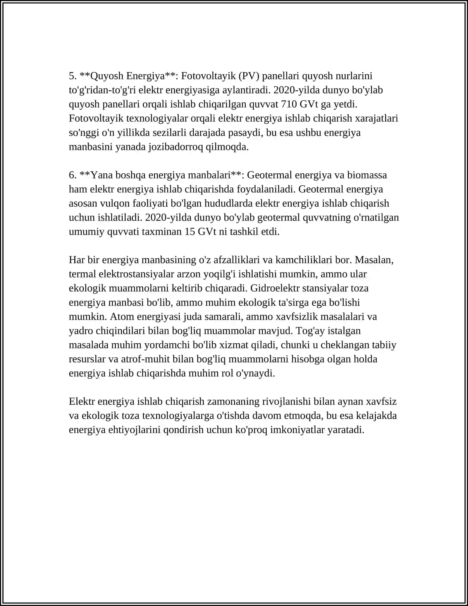 ISSIQLIK ELEKTR STANSIYASI FANI ASOSLARI, ELEKTR ENERGIYA ISHLAB CHIQARISH. ELEKTR STANSIYA TURLARI 4