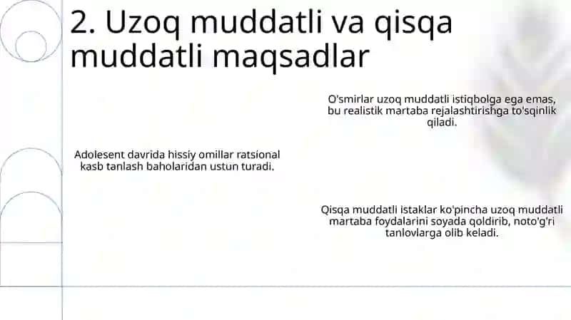 Ilk oʻspirinlik davri xaqida kasb tanlash muammosi 4