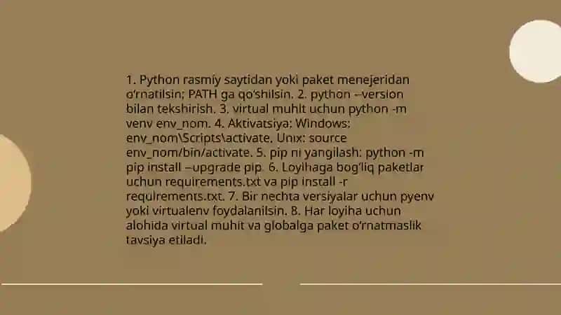 Python dasturlash tili va sintaksisi 4