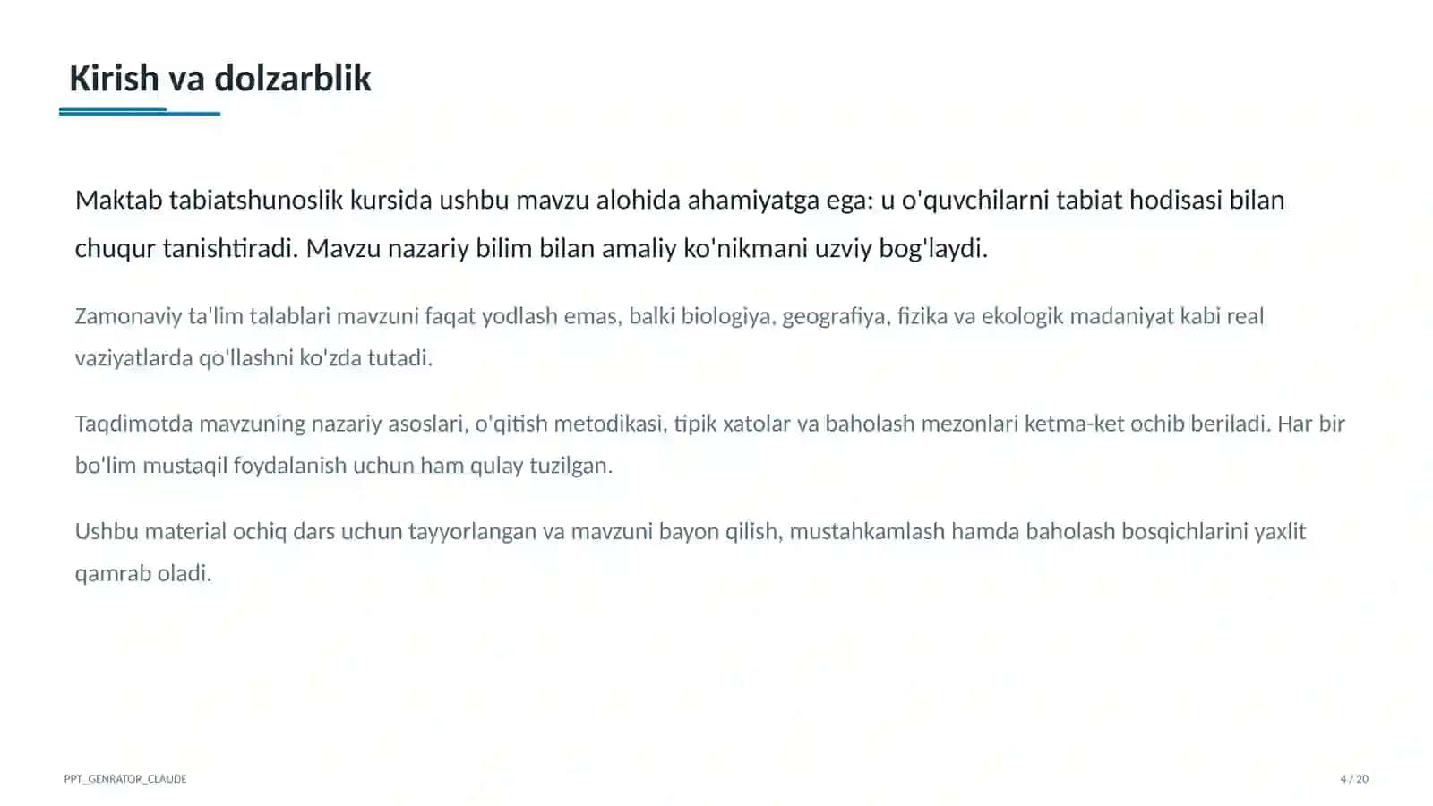 O'zbekistonning tabiiy zonalari: cho'l, tog', vodiy (4-sinf) 4