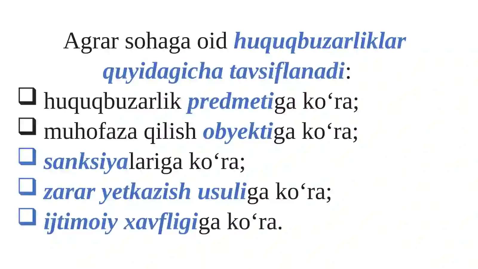 AGRAR QONUNCHILIKNI BUZGANLIK  UCHUN YURIDIK JAVOBGARLIK 4
