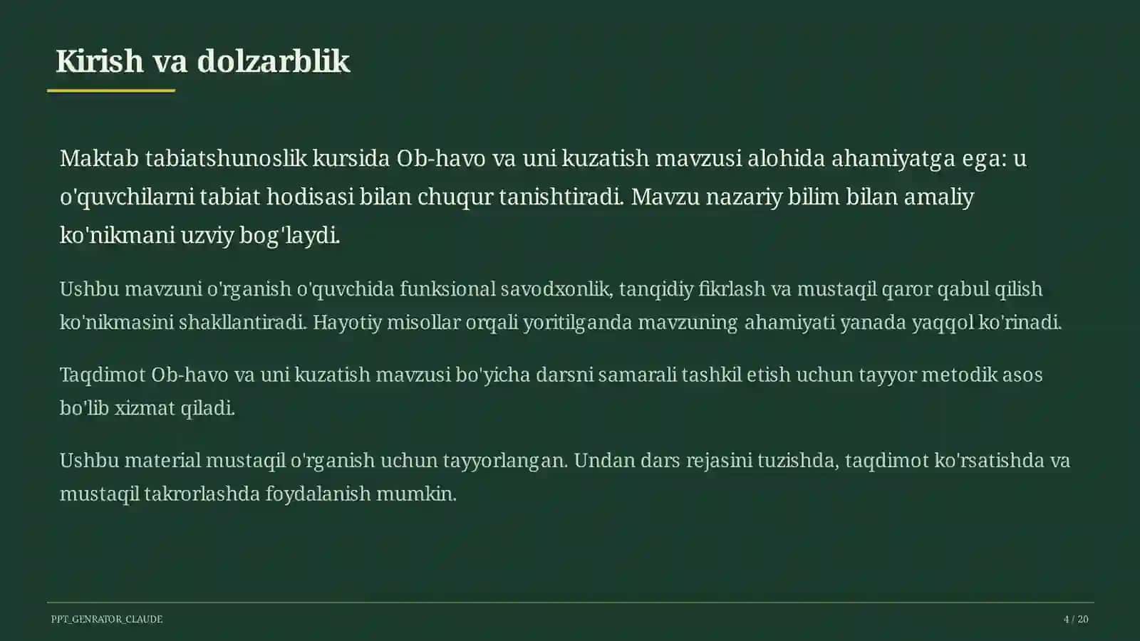 Ob-havo va uni kuzatish (2-sinf) 4