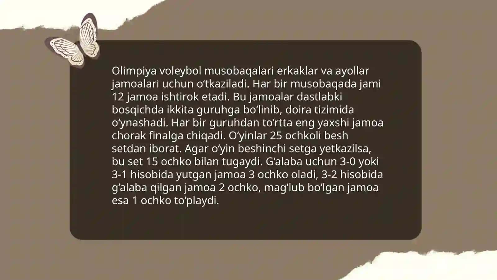 Olimpiya o‘yinlarida voleybol musobaqalari 4