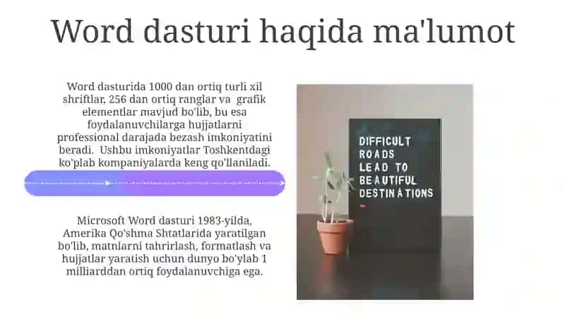 Word va Excel dasturlarining taqqoslashi 4