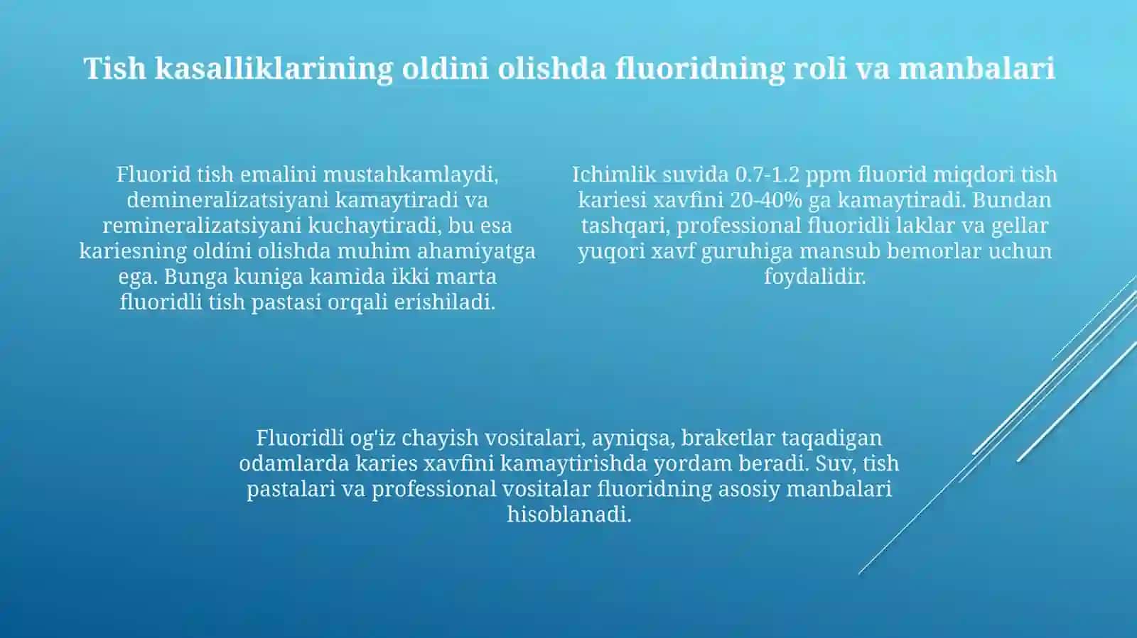 Stomatologik kasalliklar profilaktikasida ftor saqlovchi birikmalarning ahamiyati 4
