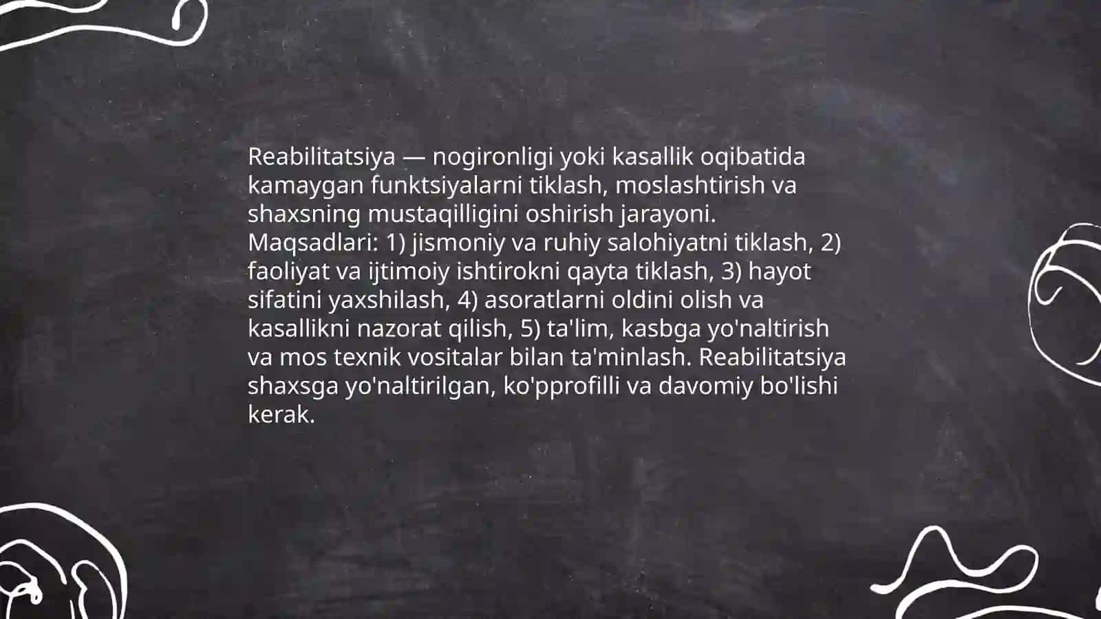 Nogironlik va reabilitatsiya tushunchalari mohiyati 4