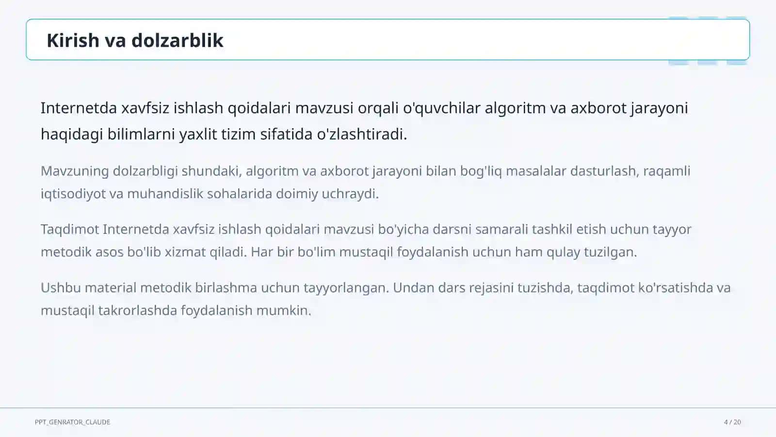 Internetda xavfsiz ishlash qoidalari (5-sinf) 4