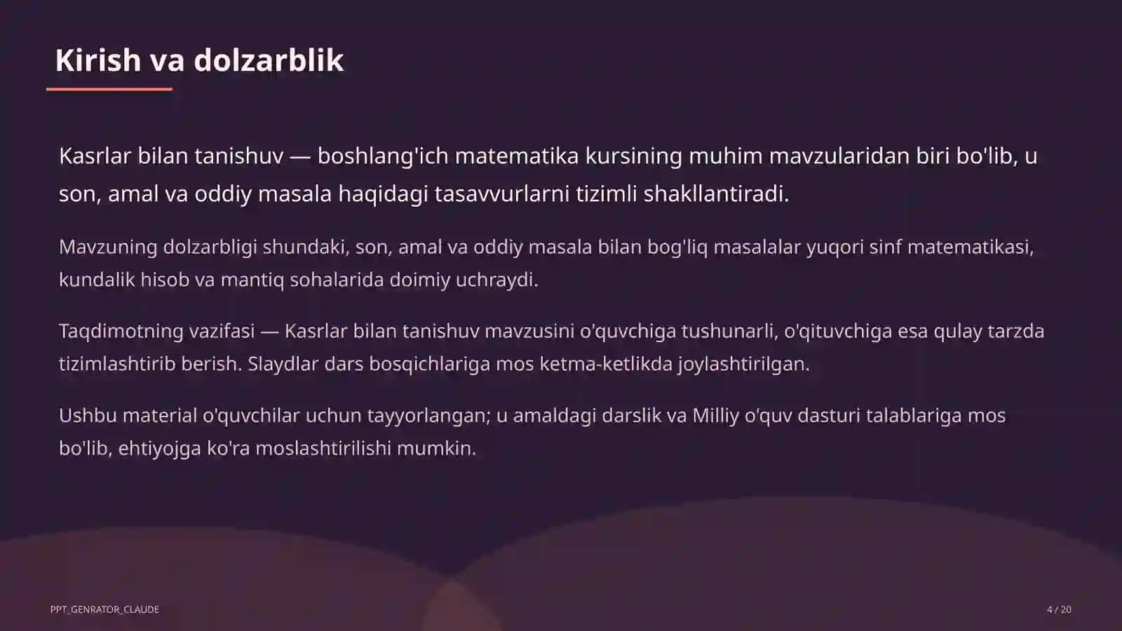 Kasrlar bilan tanishuv (4-sinf) 4