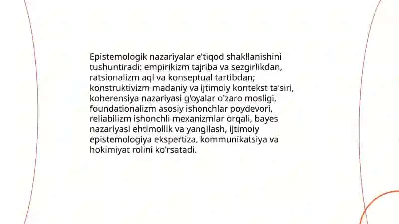 Dalillash va ishonch -etiqosning shaklanishi jarayoni 4
