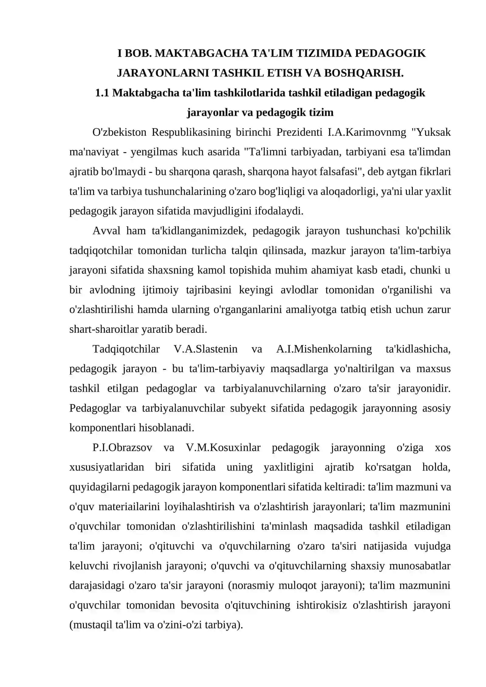 MAKTABGACHA TA'LIM TIZIMIDA PEDAGOGIK JARAYONLARNI TASHKIL ETISH VA BOSHQARISH 4