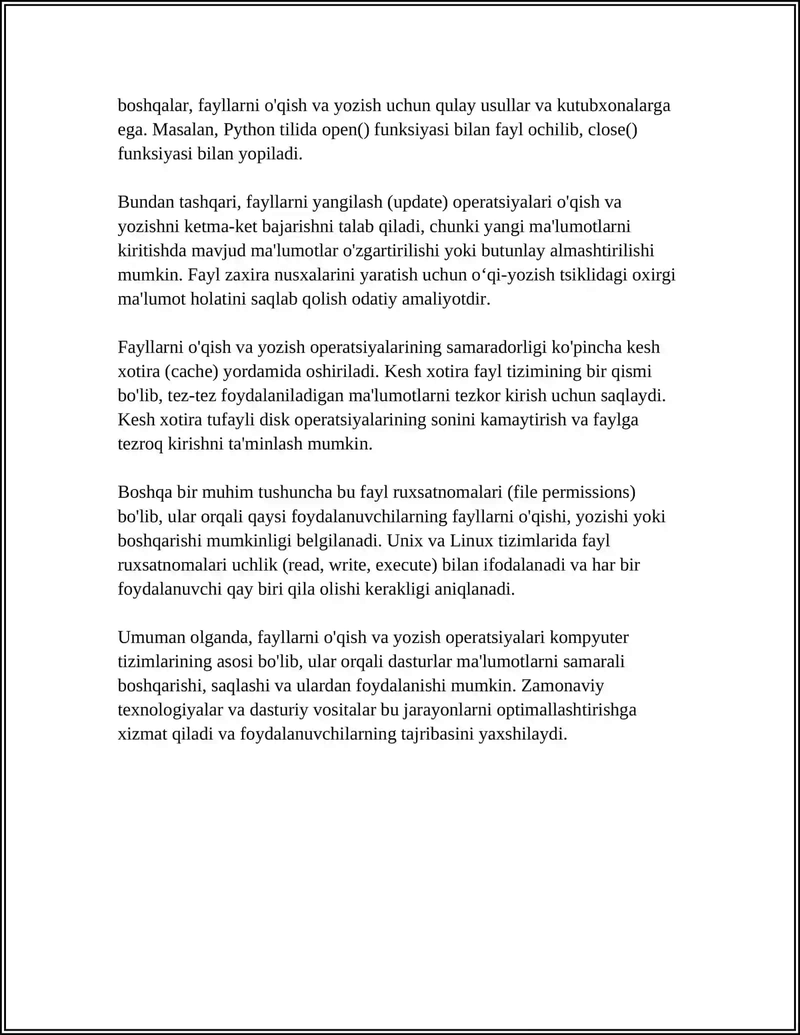 PYTHON DASTURLASH TILIDA FAYLLAR BILAN ISHLASH 4
