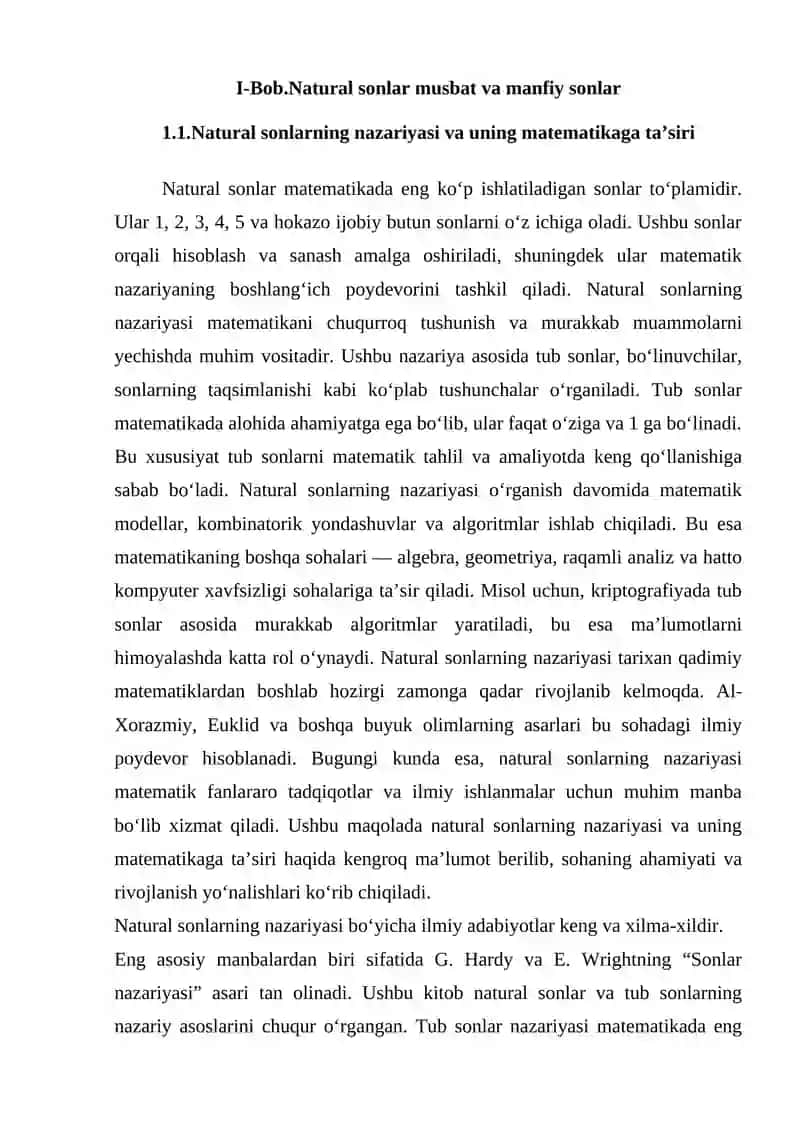 NATURAL SONLAR MUSBAT VA MANFIY VA KASR SONLAR USTIDA AMALLARNI OʻQITISH METODIKASI 4