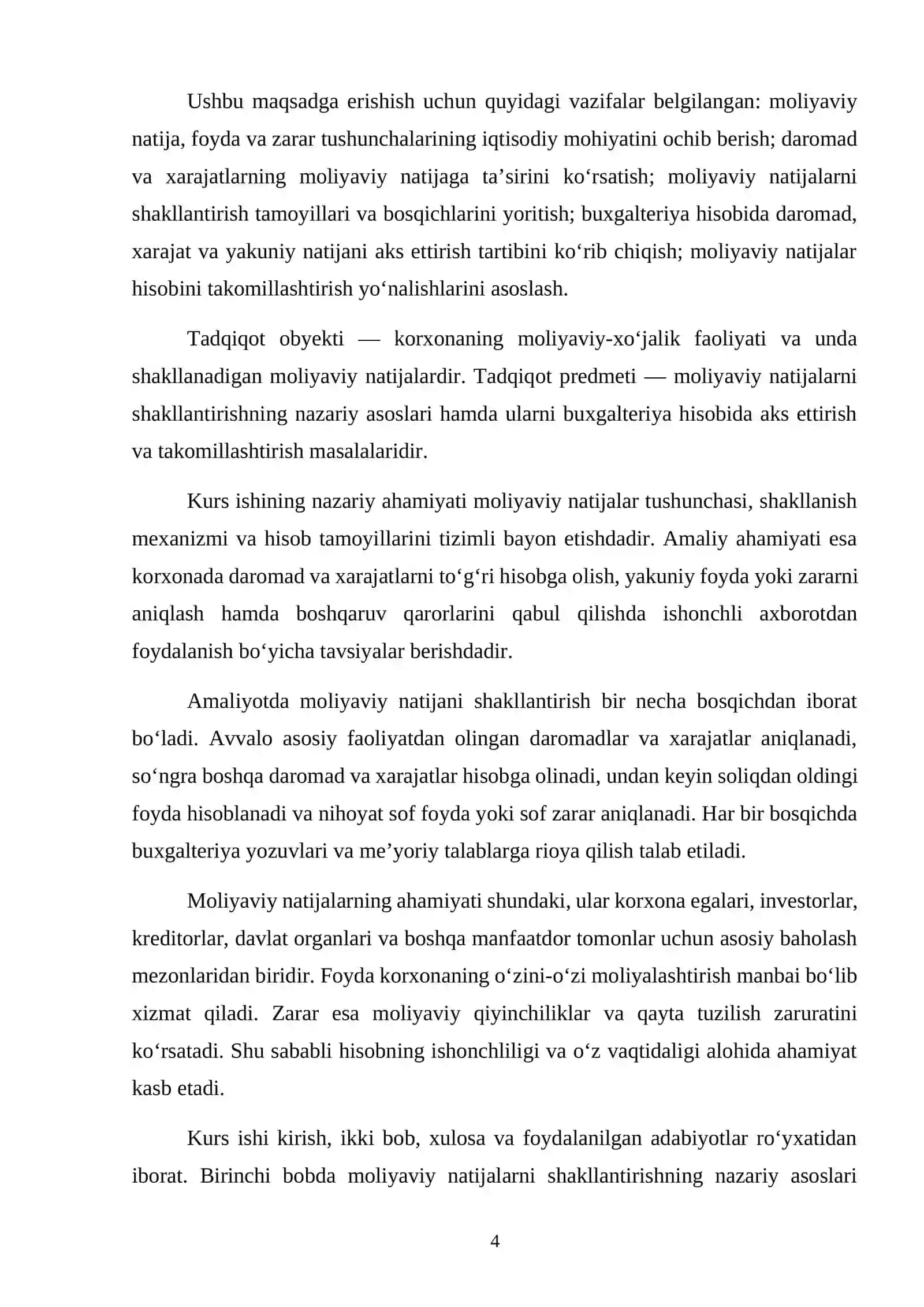 KORXONANING MOLIYAVIY NATIJALARINI SHAKLLANTIRISH VA HISOBGA OLISH 4
