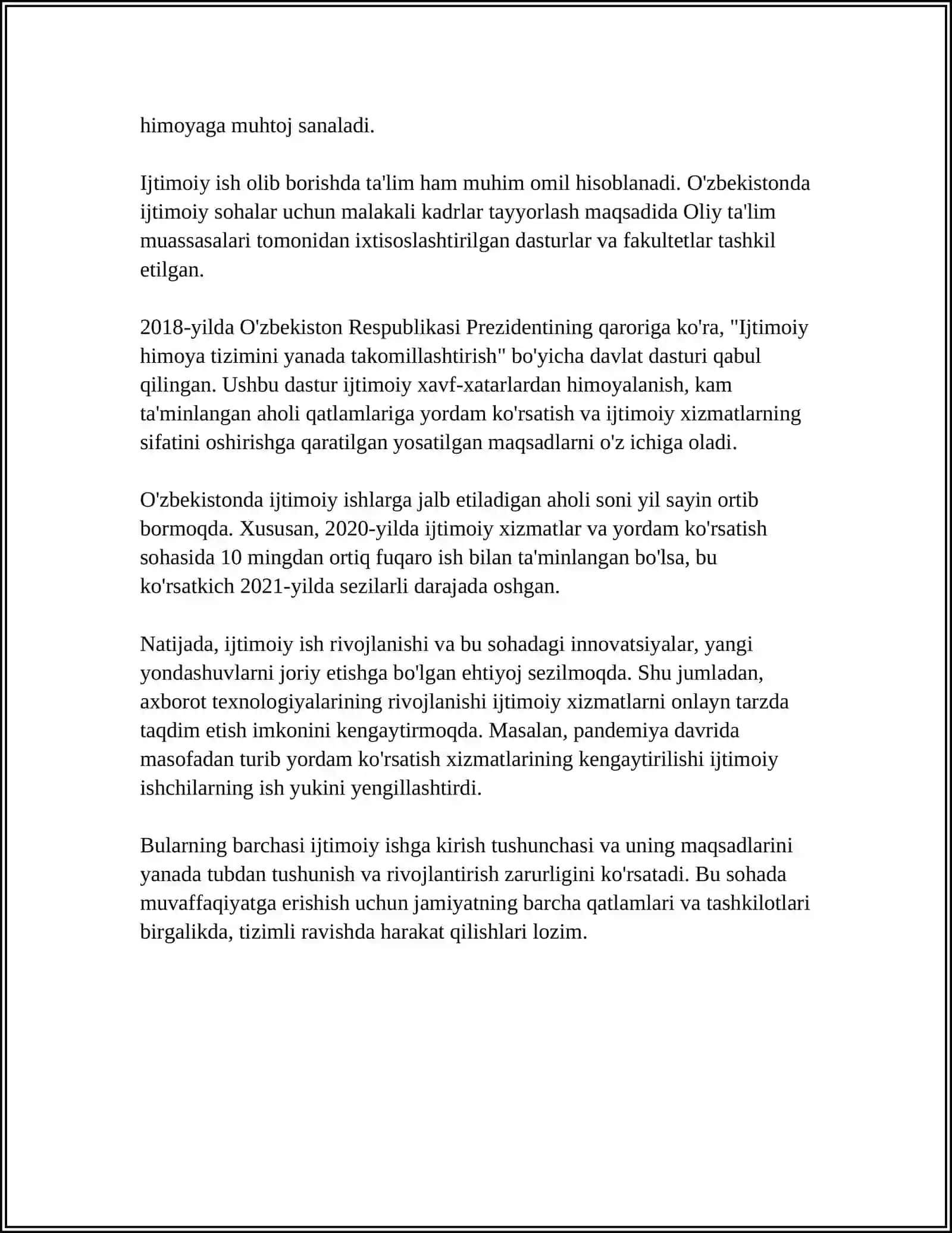 Ijtimoiy ishga kirish: tushuncha va maqsadlar 4