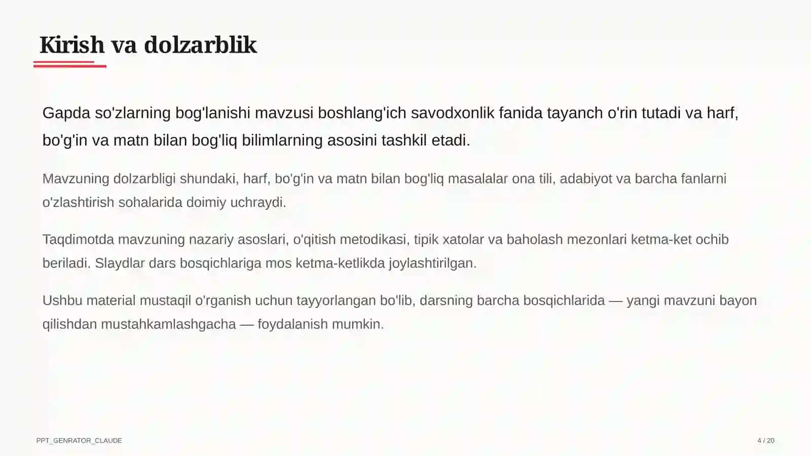 Gapda so'zlarning bog'lanishi (2-sinf) 4