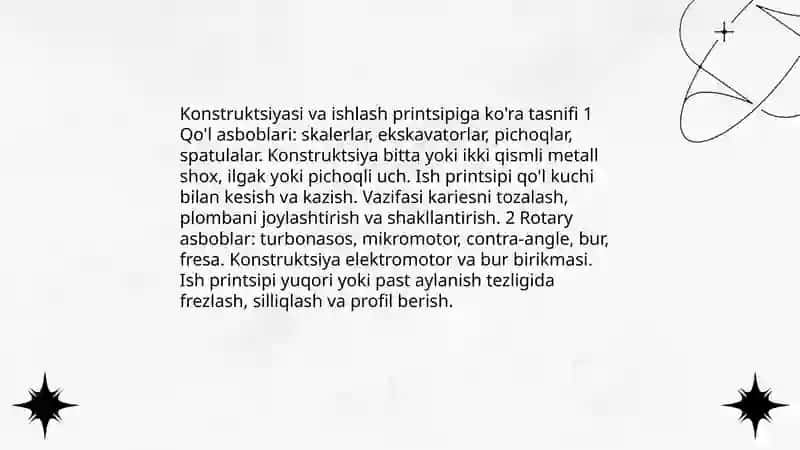Stomatologik asboblarning tasnifi 4