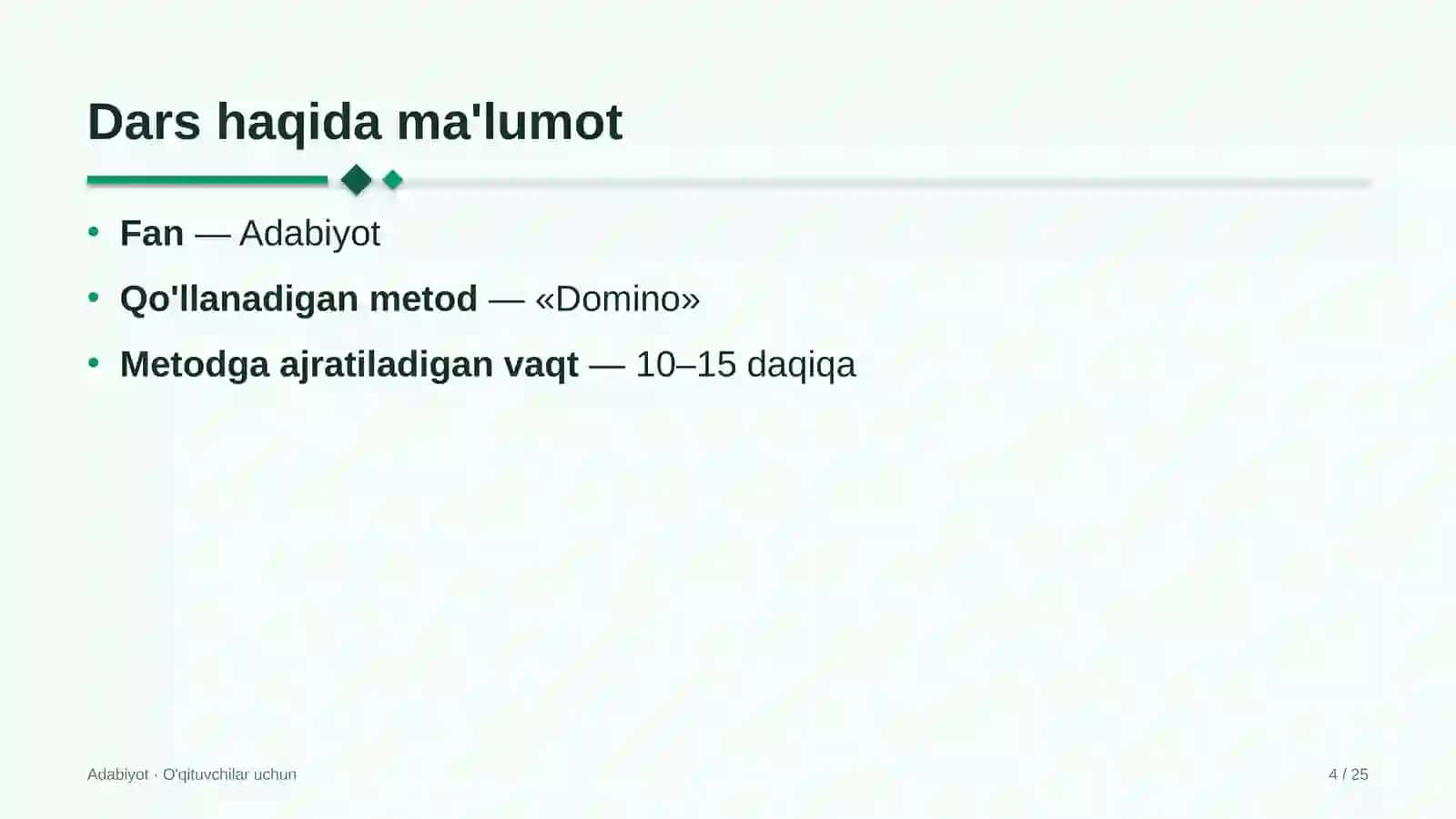 adabiyot darslarida domino metodidan foydalanish 7298 4