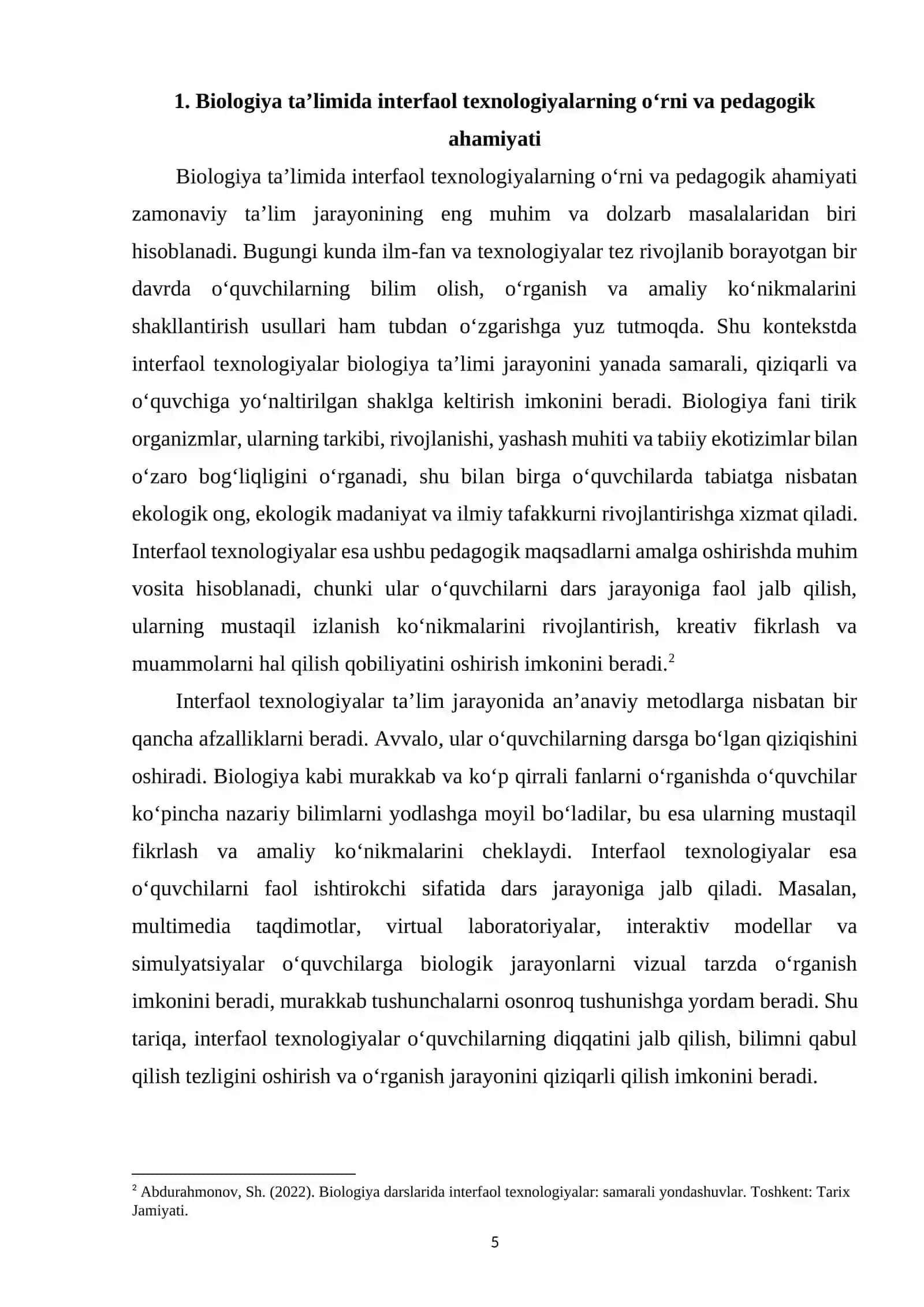 Interfaol texnologiyalar yordamida biologiya darslarini qiziqarli tashkil etish 4