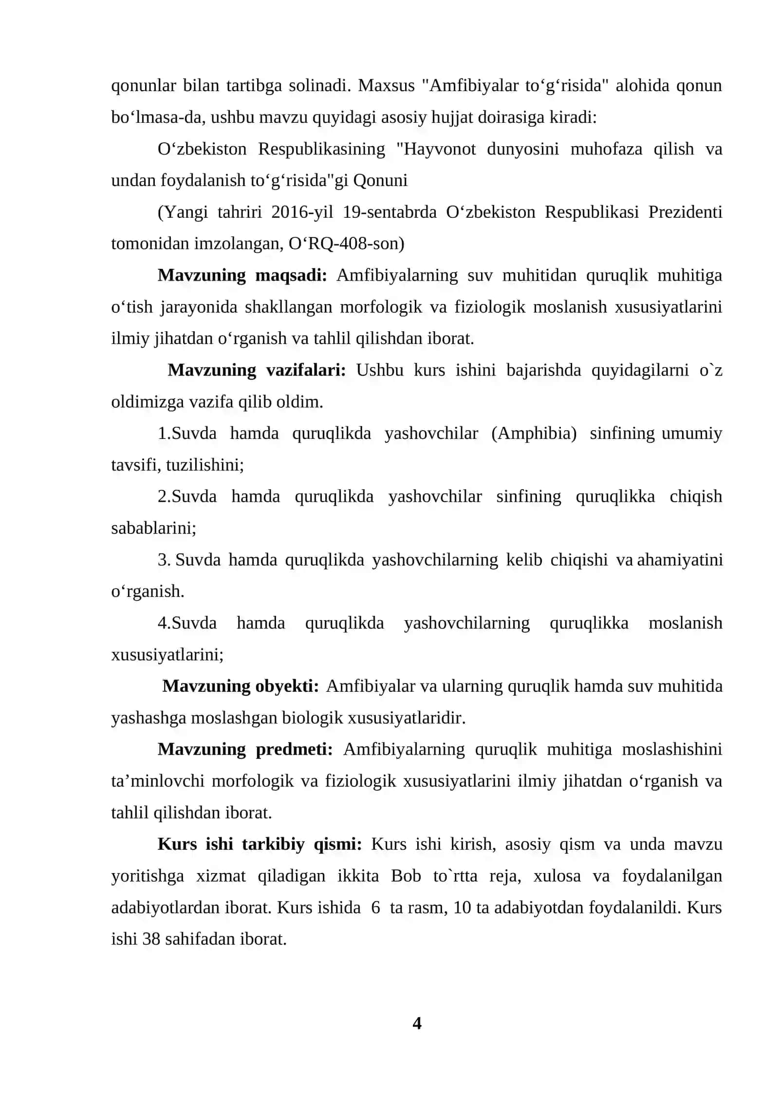 Suvda ham quruqda yashovchilarni quruqlikda yashashga moslashishini ta'minlovchi morfologik va fizilogik xususiyatlar 4