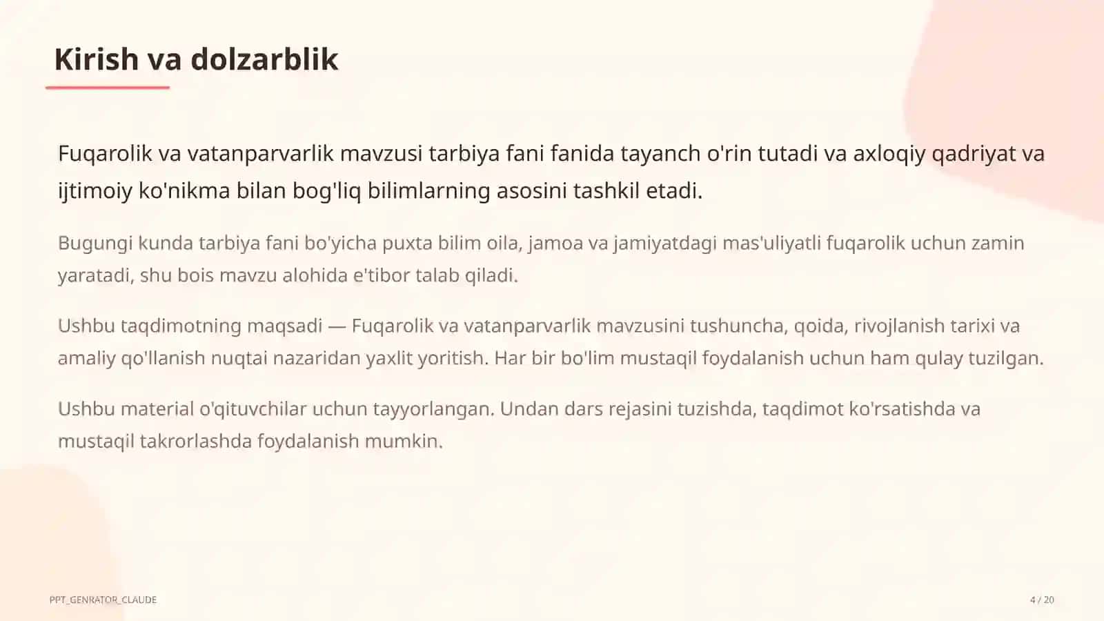 Fuqarolik va vatanparvarlik (8-sinf) 4